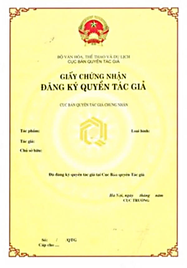 Mẫu giấy chứng nhận. - giấy chứng nhận đăng ký quyền tác giả - nplaw.vn